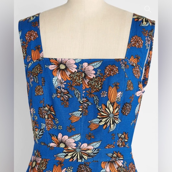 NWOT MODCLOTH BURSTING WITH OPTIMISM FIT & FLARE DRESS - Picture 3 of 5